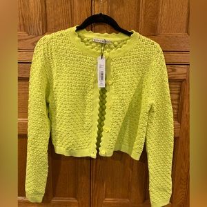 Alice and Olivia Brisa Cropped Sweater Cardigan NWT $375.